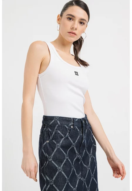 Слим топ Datamia - Бял