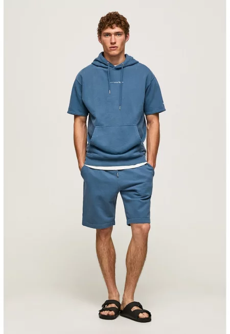 Спортни шорти с връзка - Прашно синьо