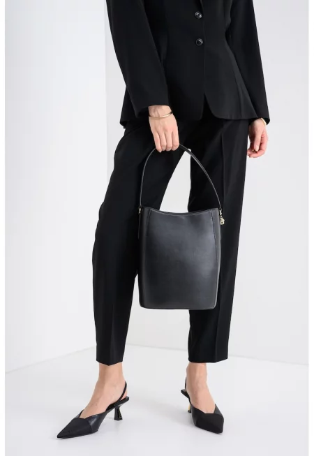 Стеснен панталон с набирания - Черен