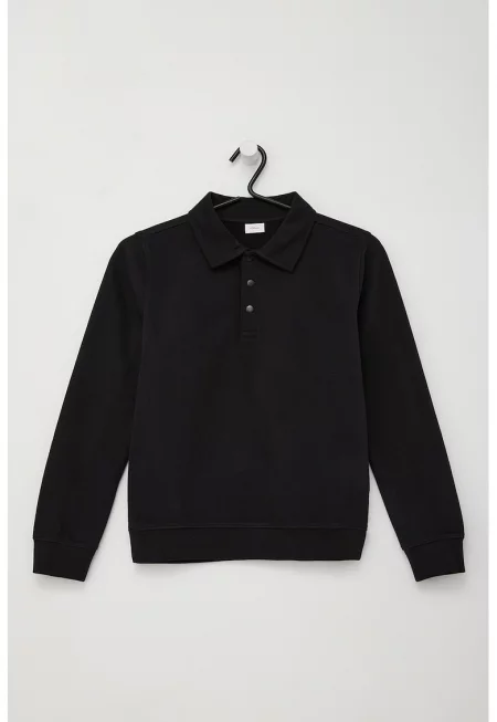 Суитшърт с памук и яка