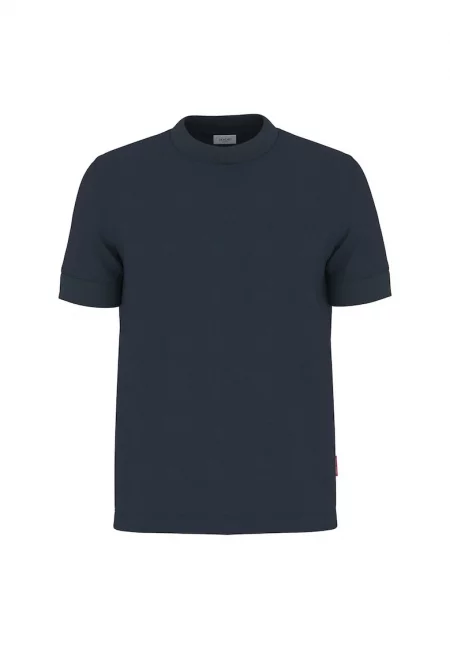 Тениска с овално деколте - Тъмносин