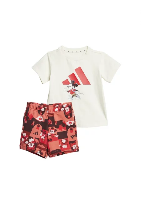 Тениска с памук и шорти с принт Mickey Mouse