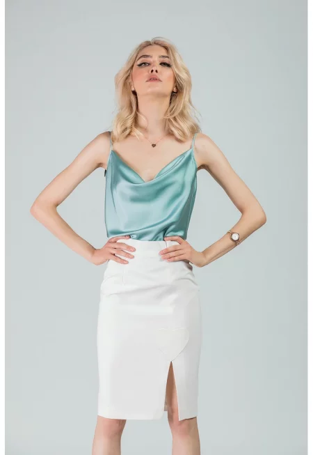 Топ със сатиниран ефект - Ментово зелено