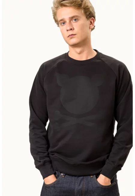 Унисекс суитшърт с ръкави реглан - Черен