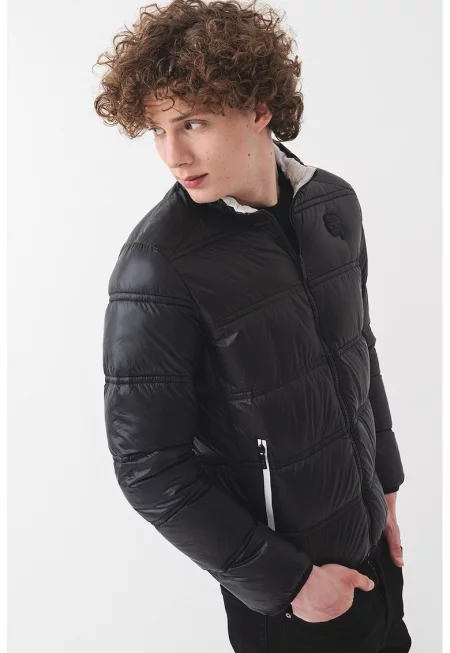 Ватиран елек с лого - Черен