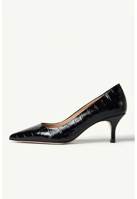 Велурени обувки Julie с остър връх - Избеляло черно