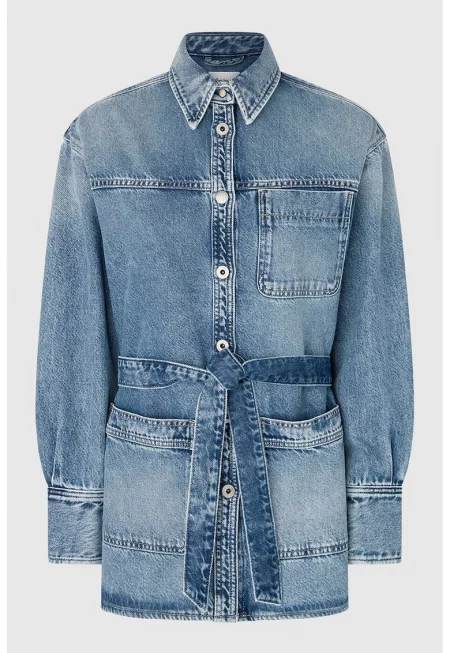 Яке Mandy от деним със захабен ефект