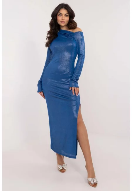 Бодикон рокля с драперии и лъскав вид - Един размер