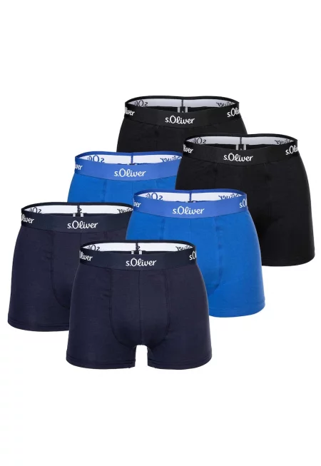 Боксерки 20449 с лого на талията - 6 чифта - Син