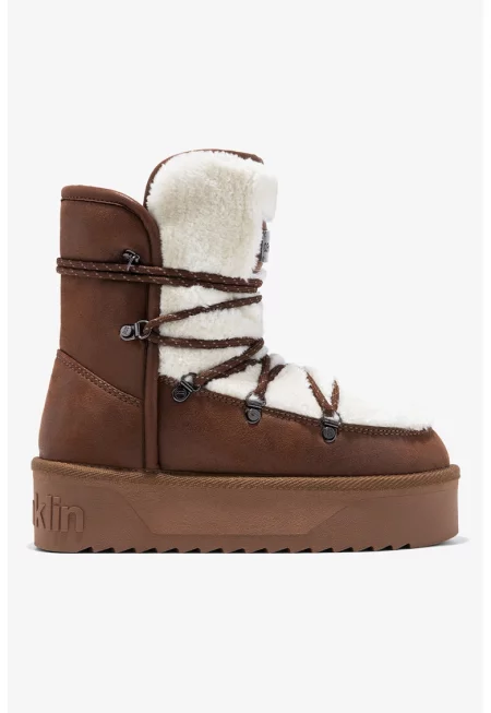 Боти с вата от еко пух и равна палтформа