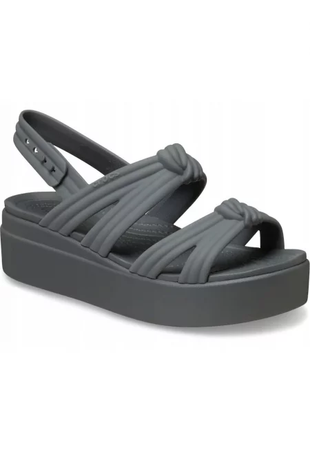 BROOKLYN KNOT LOW WEDGE SANDAL - Сив