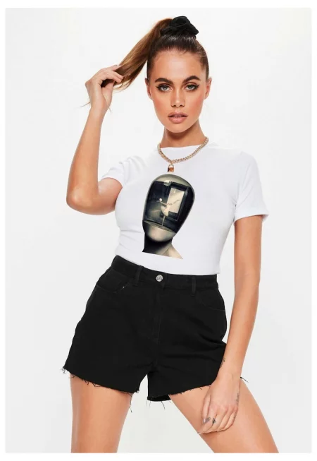 Бяла дамска тениска - Dali - Globe