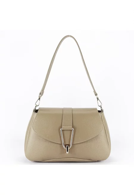 Чанта таупе бежова от естествена кожа 1755 125 18120