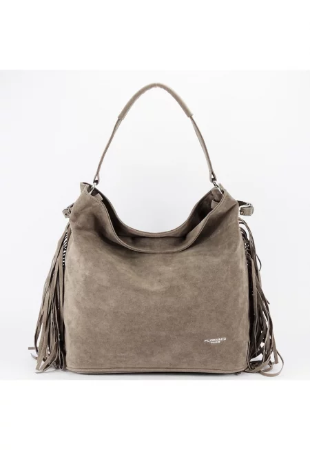 Чанта  в бежово с ресни F7518 M4 18061