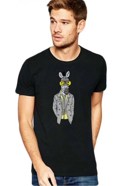 Черна мъжка тениска - Zebra Fashion