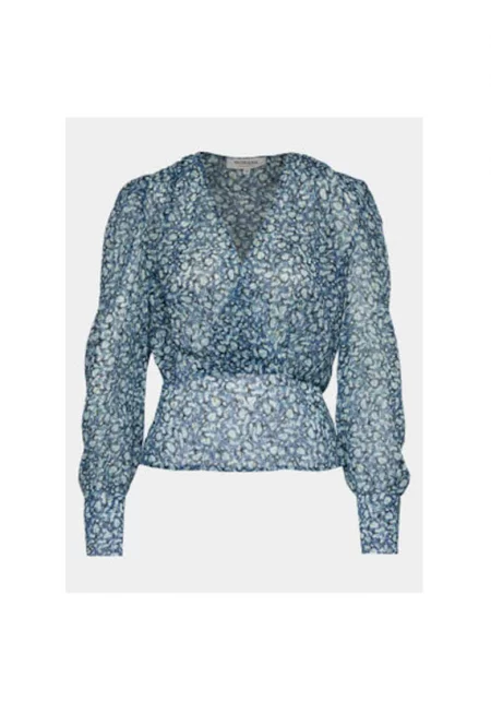 Дамска блуза -  303917586 - Рециклиран полиестер - Син - Син