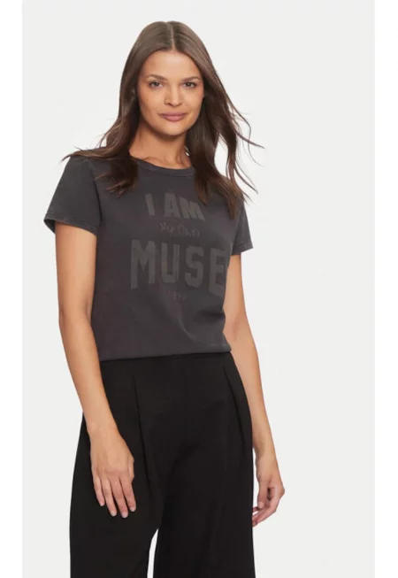 Дамска тениска -  304530180 - Памук - 85677 - Черен