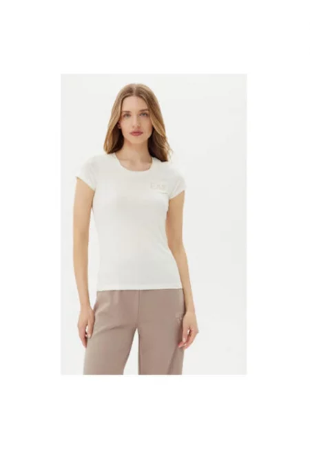 Дамска тениска  Emporio Armani - 8NTT65 TJDQZ - Памук/Модал - 2XL INTL - Бяла