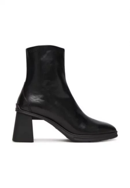 Дамски боти до глезена -  305249838 - естествена кожа - Черен