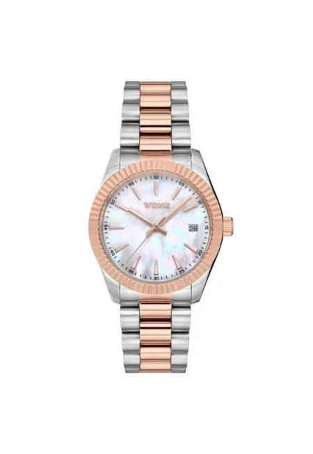 Дамски часовник  WWL301902 - 35мм - стоманена каишка - розово злато/сребро - водоустойчив 5 ATM