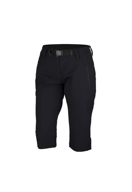 Дамски еластични панталони 3/4 с regular fit кройка Wendy - Черен