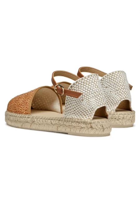 Дамски еспадрили  D55V0B-02MLM - Текстил - Кафяв