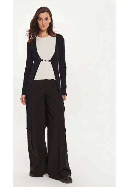 Дамски кардиган -  304280214 - Вискоза/Найлон - Черен - Черен