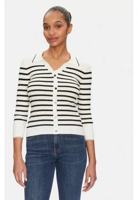 Дамски кардиган -  305253101 - Вискоза/Полиамид - Бял