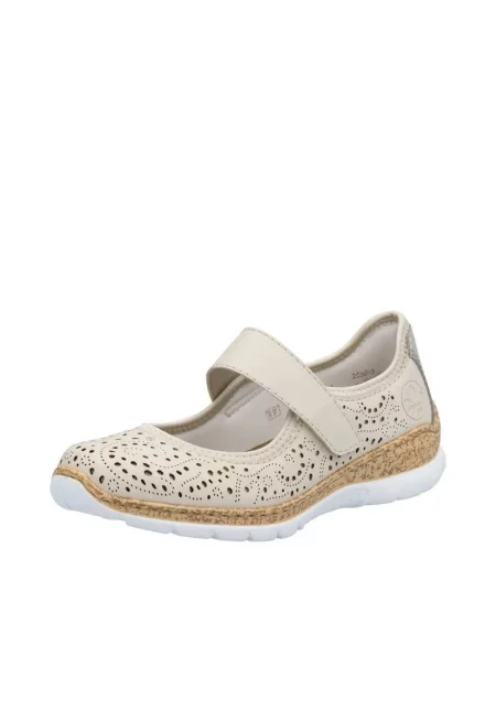 Дамски перфорирани обувки N4299 - Бежов