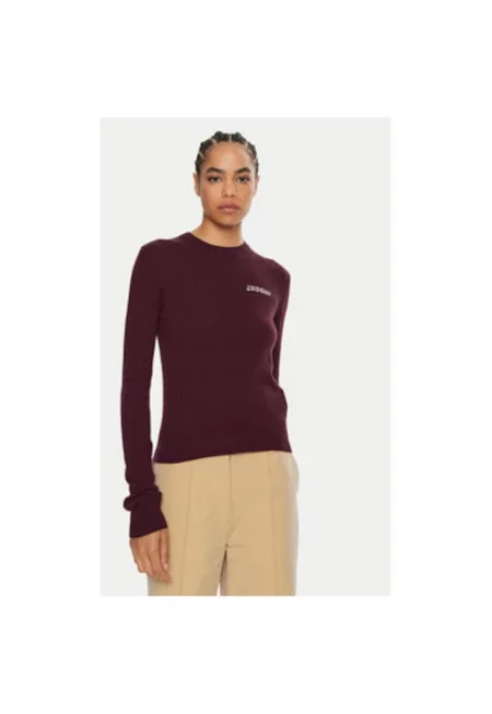 Дамски пуловер - 2-ри ден - 304475023 - Вискоза/Найлон - Червен - Червен