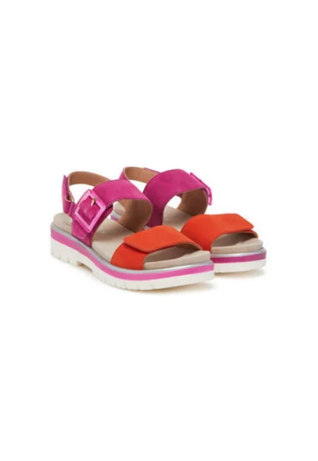 Дамски сандали - 12-21003-18 -  Естествена кожа - Розово