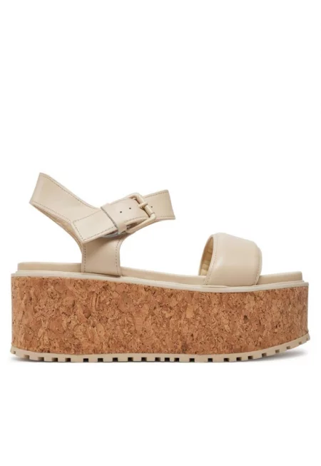 Дамски сандали -  590486284493040 - Естествена кожа - Бежови