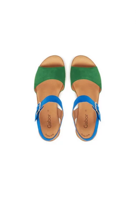 Дамски сандали - 64.651.19 -  Естествена кожа - 39 EU - Син/Зелен