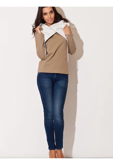 Дамски суичър -  бежов