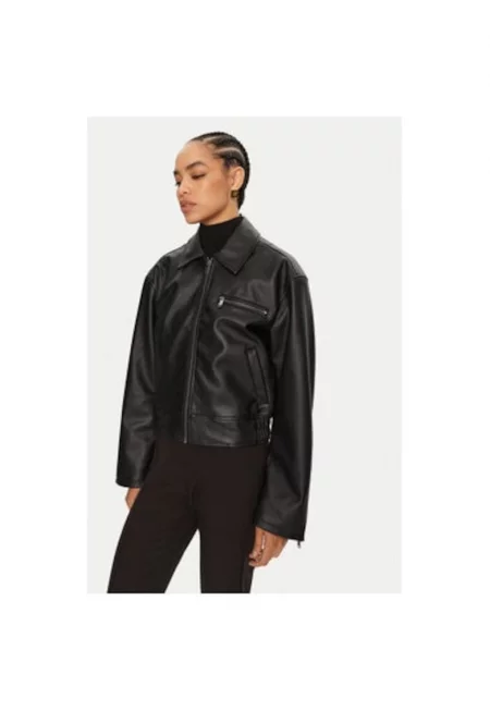 Дамско яке -  304386428 - Екокожа - Черно - Черен