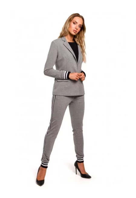 Дамско яке -  Памук/Еластан - Сиво