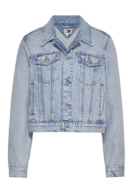 Дънково яке със захабен ефект