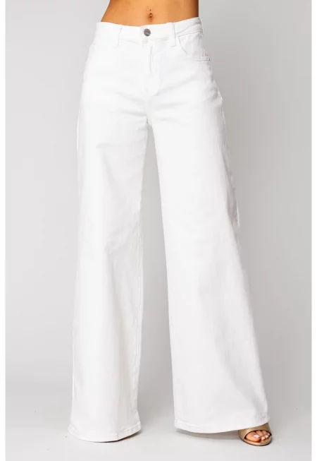 Еластични дънки от деним - White 15911