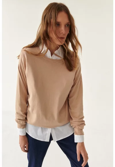 Фино плетен пуловер Doro с паднали ръкави