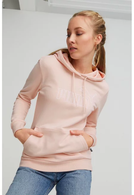 Худи ESS Elevated с бродирано лого - Пастелнорозов