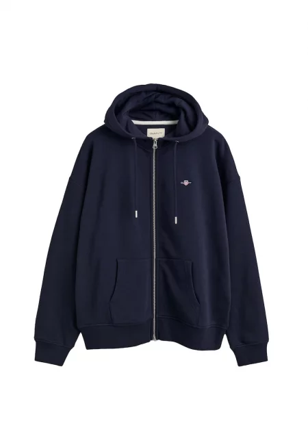 Худи с дълги ръкави и цип - Син