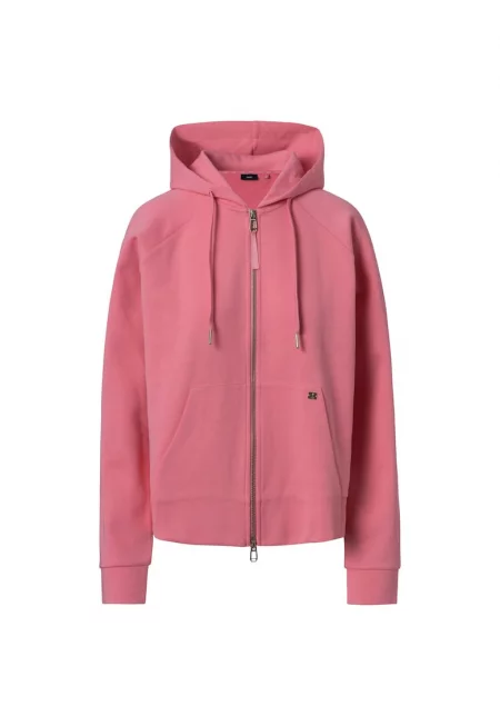 Худи с цип и джобове отпред - Розово