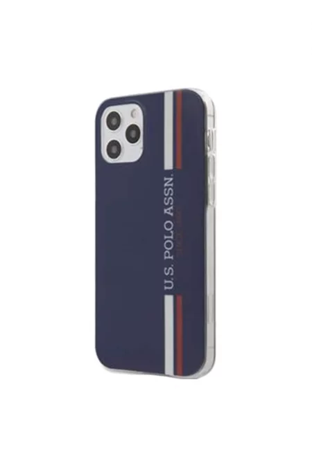 Калъф US Polo USHCP12MPCUSSNV TPU Tricolor Vertical Stripes за iPhone 12/12 Pro Navy