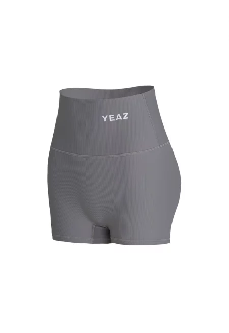 Къс фитнес клин с висока талия - Сив