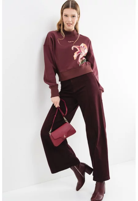 Къс суитшърт с паднали ръкави