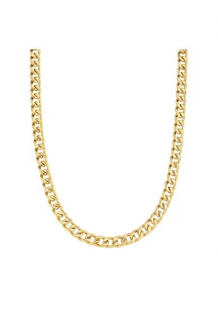 Колие от неръждаема стомана с 14К златно покритие - Златист