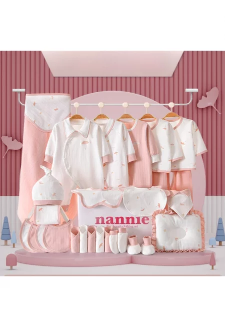 Комплект 28 части - за новородени - розови - 1 месец - 50-56 см