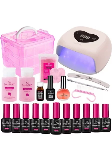 Комплект полуперманентен лак за нокти  Milano PRESTIGIO Studio + UV лампа