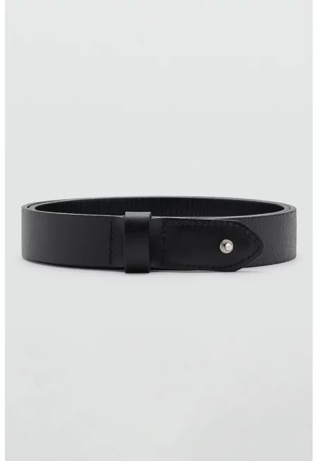 Кожен колан с тока с игла - Черен