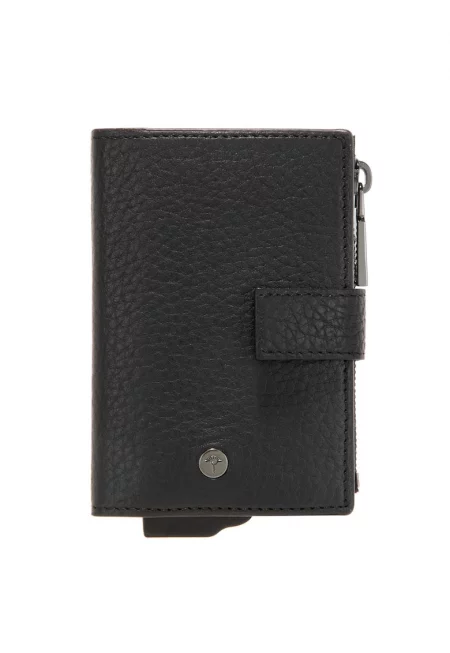 Кожен портфейл Cardona C-Four E-Cage 20439 с тройно прегъване - Черен